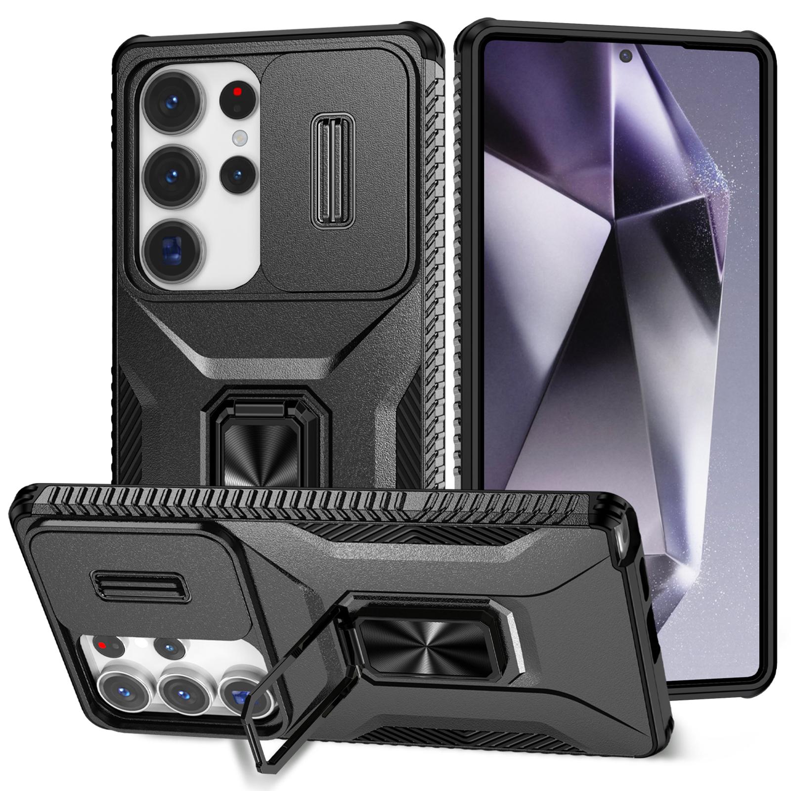 

For Samsung Galaxy S25 Ultra Case Camshield Kickstand TPU+PC Anti-Slip Phone Cover D