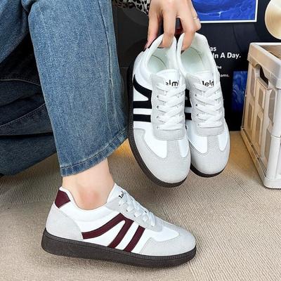 Retro damskie jesienne nowe modne buty casualowe trendy wszechstronne odporne na zużycie skórzane buty na deskorolkę