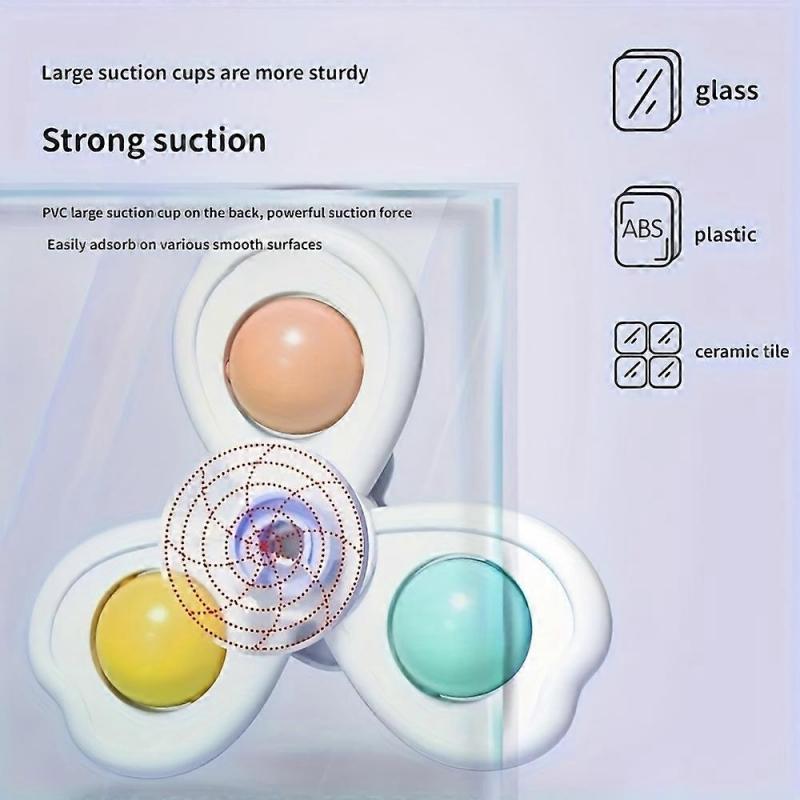 1/3/6pcs Children's suction cup spinning top toy, suitable for desktop, glass and tile walls and other scenes