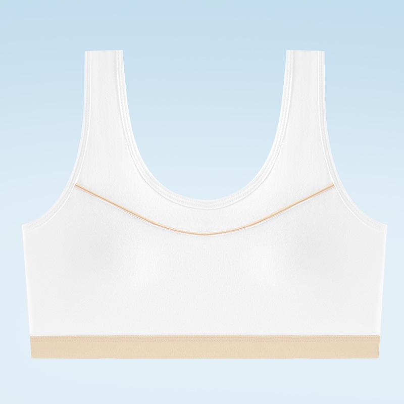 Girls underwear two or three stages of development pure cotton bra adolescent student fixed cup breathable girls vest m（ 22.5-35kg ）