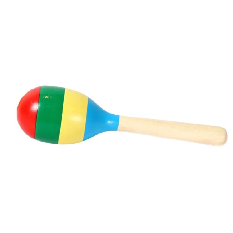 Wood Maracas Solid Hardwood Sand Hammer Shaker with Beautiful Patterns Educational Percussion Musical Instrument Kid Toy 3