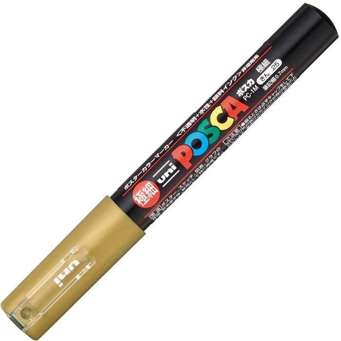 Mitsubishi Pencil Uni-Posca Water-Based Sign Pen, Extra Fine, Gold, 10-Count