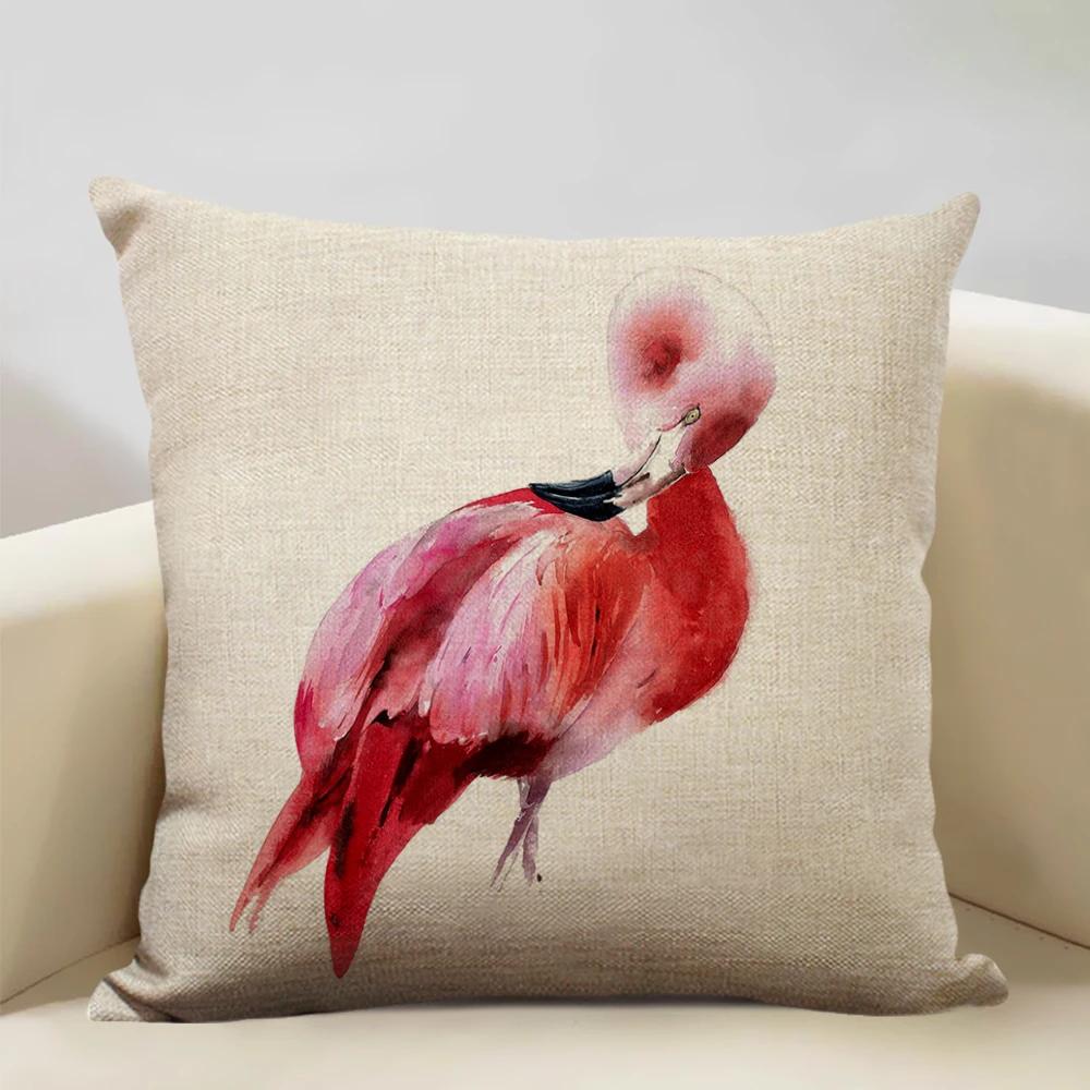 Watercolor Animal Horse Chicken Lizard Cow Antelope Decorative Pillow Case 45x45cm Cushion Cover for Sofa Home Decor