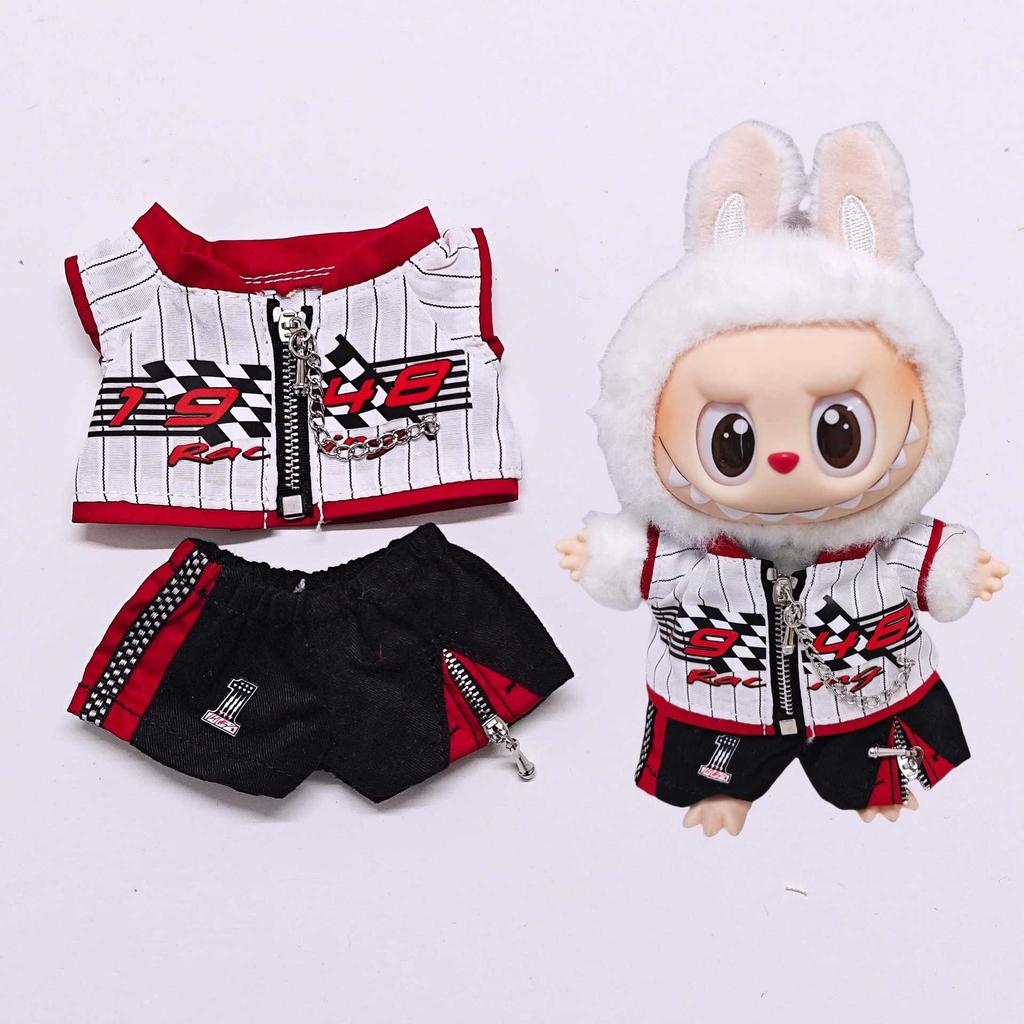 Ubranka dla lalki Labubu Moda Kombinezon wyścigowy Spodnie Garnitur Ubranka dla lalki