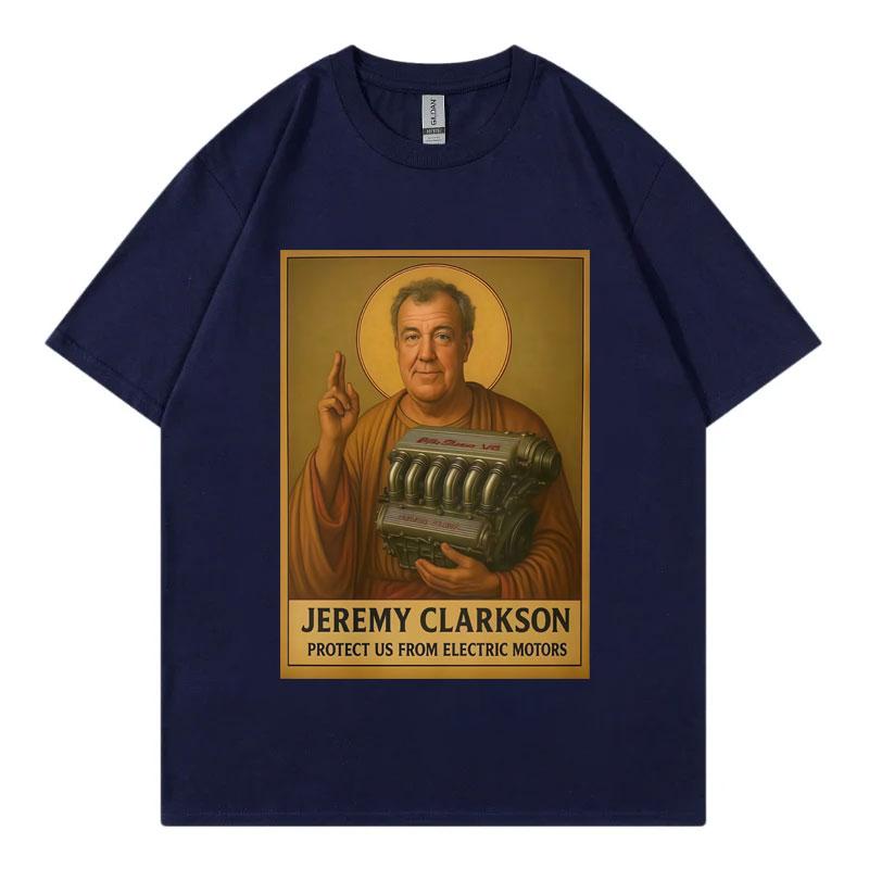 Jeremy Clarkson schützt uns vor Motorschäden T-Shirt Top Gear Lustiges Meme Muster 2025 Sommer Herren Damen Mode Lockeres T-Shirt
