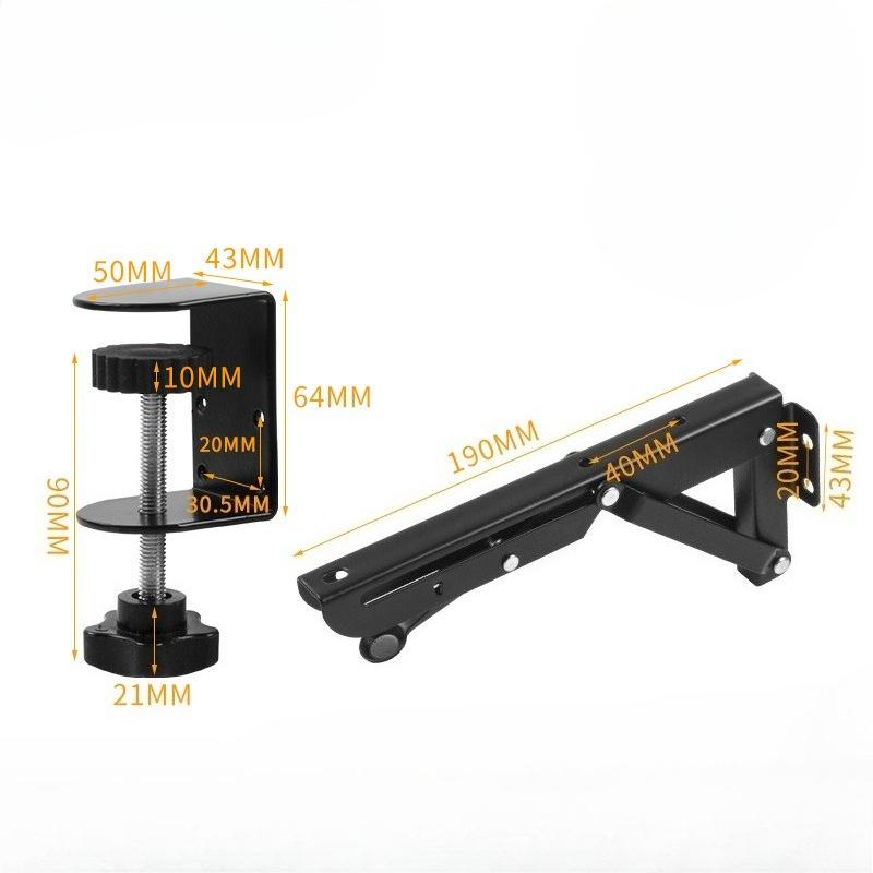2 pcs Adjustable Clamp-on Under Desk Keyboard Tray - Ergonomic Arm Rest Support Bracket for Desktop Extension 2 pcs