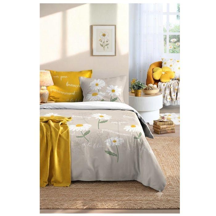 Parure de lit 220 x 240 cm Marguerite beige