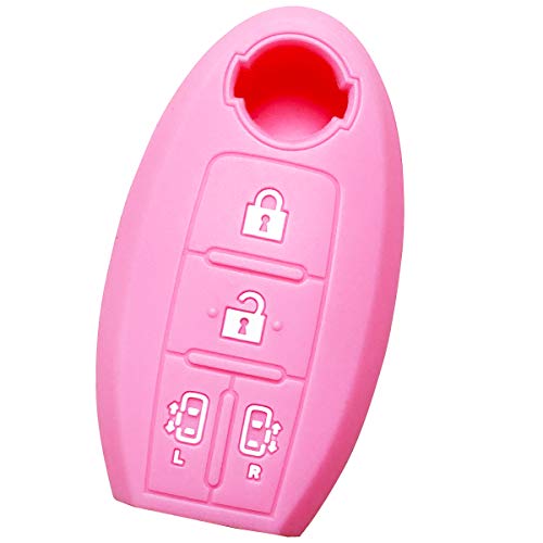 

[IKT] Силиконовый чехол для Nissan Intelligent Key, двухсторонний раздвижной, 4 кнопки, светло-розовый / New Serena e-Power / Serena / Elgrand / и т.д.. Специфический