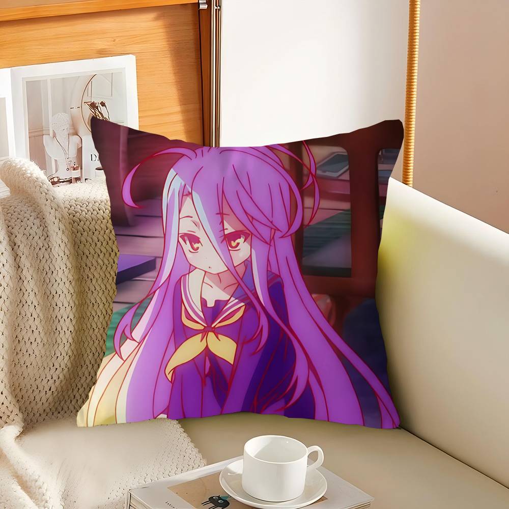 NO G-GAME NO LIFE Shiro Pillowcase Toon Gift Cushion Cover Bedroom Home Sofa Chair Seat Decor Pillow Case
