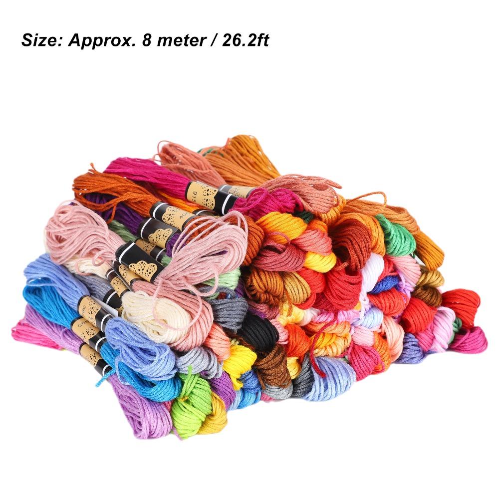 100pcs Polyester Cotton Cross Stitch Floss Rainbow Color Bracelet Yarn Embroidery Thread Embroidery