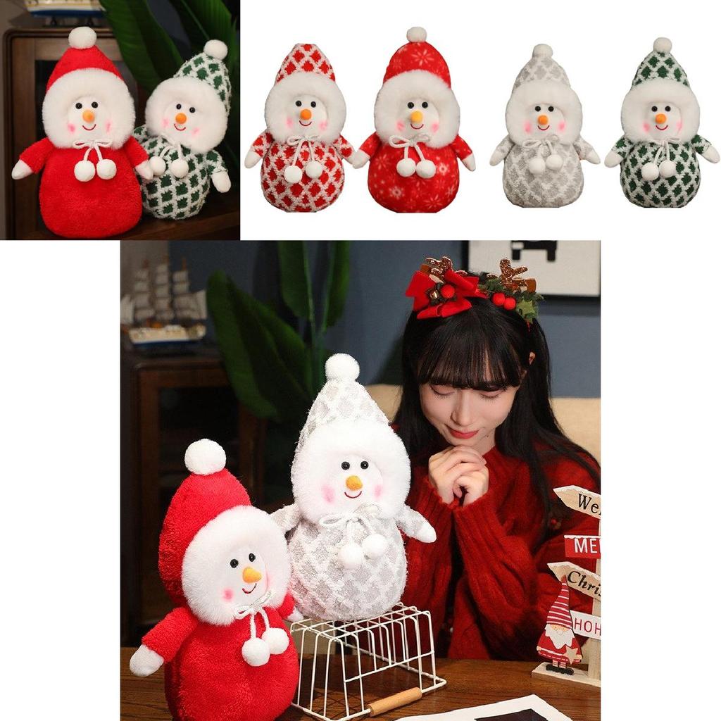 Charming Plush Snowman Cushion Adorned With Holiday Colors For Childrens Gifts