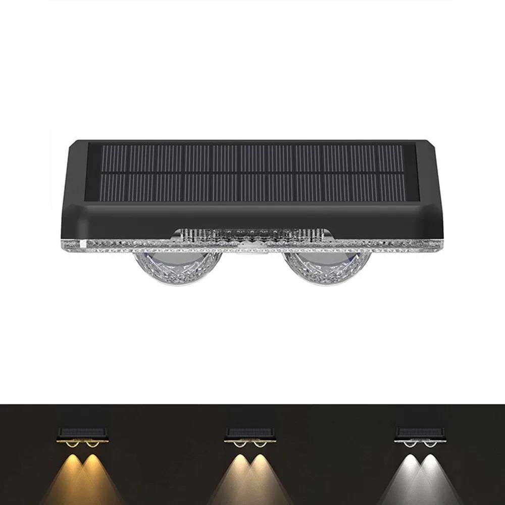 4/8PCS Solar Fence Light Outdoor LED Wall Lights RGB and 3Color Lighting IP65 Waterproof for Garden Courtyard Decoration Light