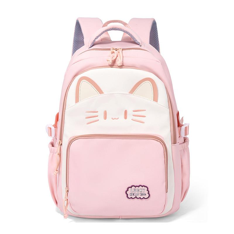 Capacity Simple Large Backpack With Kitten And Letter Print Design For Use Daily