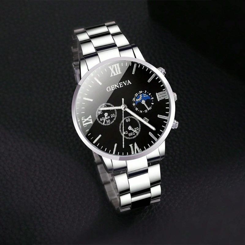 Watch Men's Roman Face Quartz Watch Business Premium Watch Accessories Set