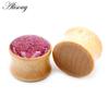 Alisouy 2pcs 8-20mm Wood Enamel Flared Ear Expander Flesh Tunnels Plugs Gauges Stretcher Extender Earring Body Piercing Jewelry