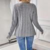 2026 European Style Women's Cable Knit Cardigan: Round Neck, Waist-Cinched, A-Line Hem, Single-Breasted Sweater Coat for Spring/Autumn
