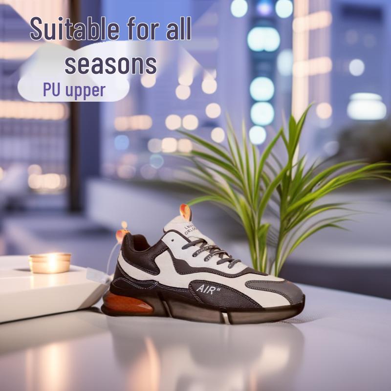 

Unisex Leather Sneakers: Fashionable, Casual, Versatile Running Shoes 40 чёрный