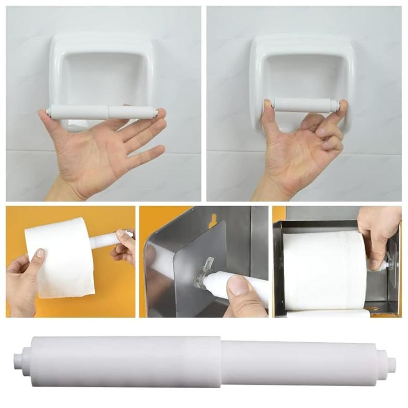 3pcs Toilet Paper Roller Plastic Spring Loaded White Black Toilet Paper Roller Bathroom Paper Holder Replacement Tool