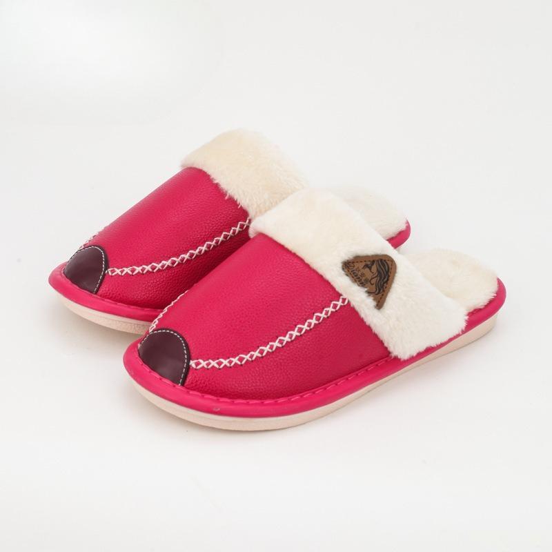 Fashion Waterproof Cotton Slippers for Women's Winter Dormitory Home  Household Use Cold Warm Anti Slip Soft Women's Cotton Slippers