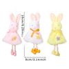 3pcs Easter Bunny Ornaments Pink White Yellow Rabbit Hanging Decor for Home Window Display