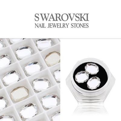 Barokní Zrcadlo Křišťálové Nehtové Umění Fancy Kamínek 3ks DSJAF-4142-CR