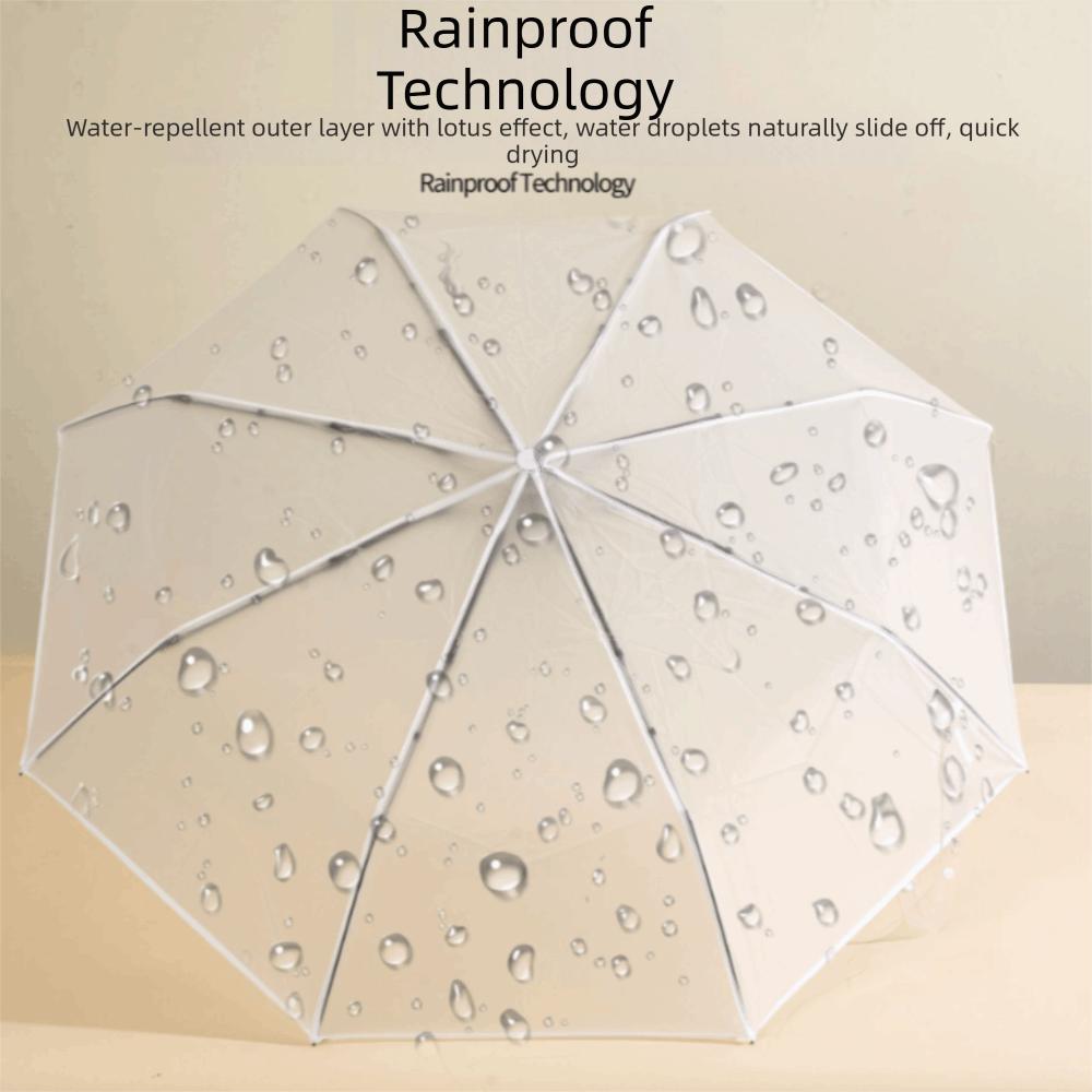 Matte Folding Umbrella Eco-friendly Automatic Umbrella Frosted Transparent Umbrella Daily Commute