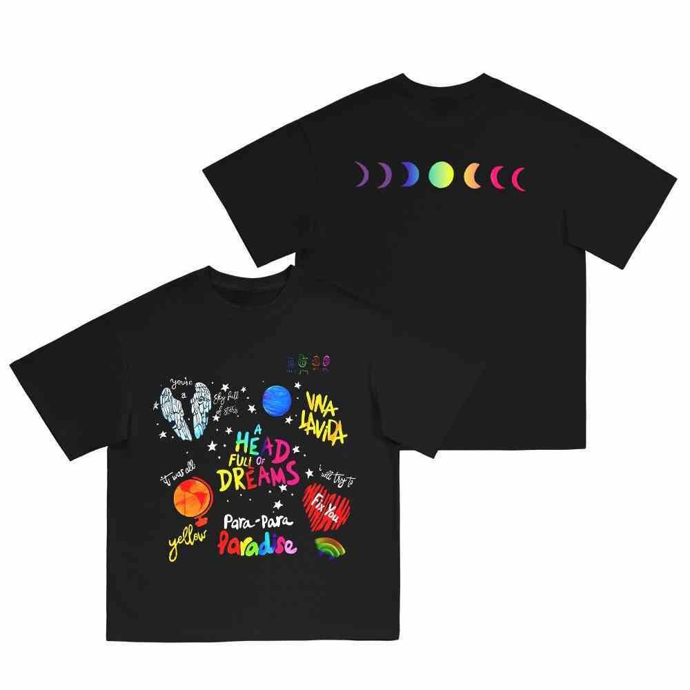 

Coldplays 2026 New Merchandise Printed Roundneck Loosefitting Pure Cotton Oversize Tshirt S