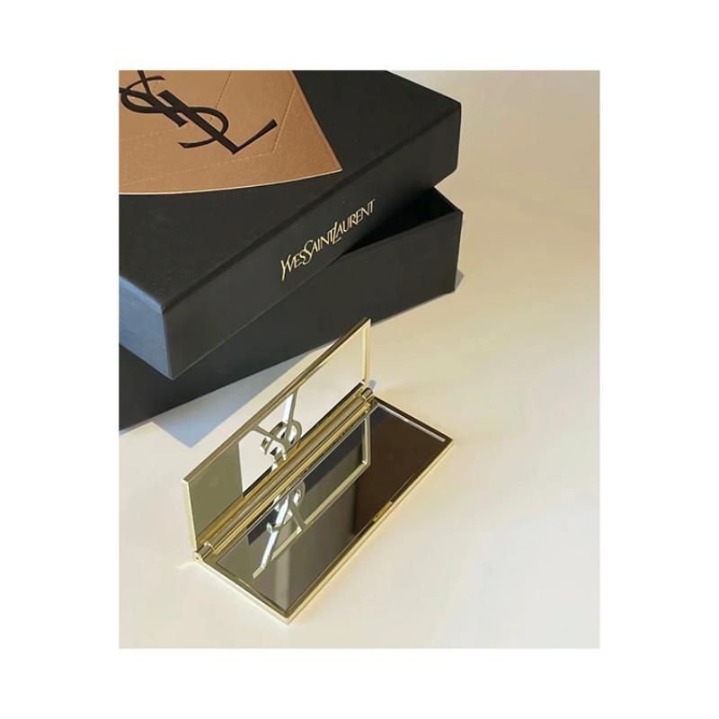 Yves Saint Laurent Cut Out Logo Folding Mirror,Portable Dual-Sided Makeup Mirror