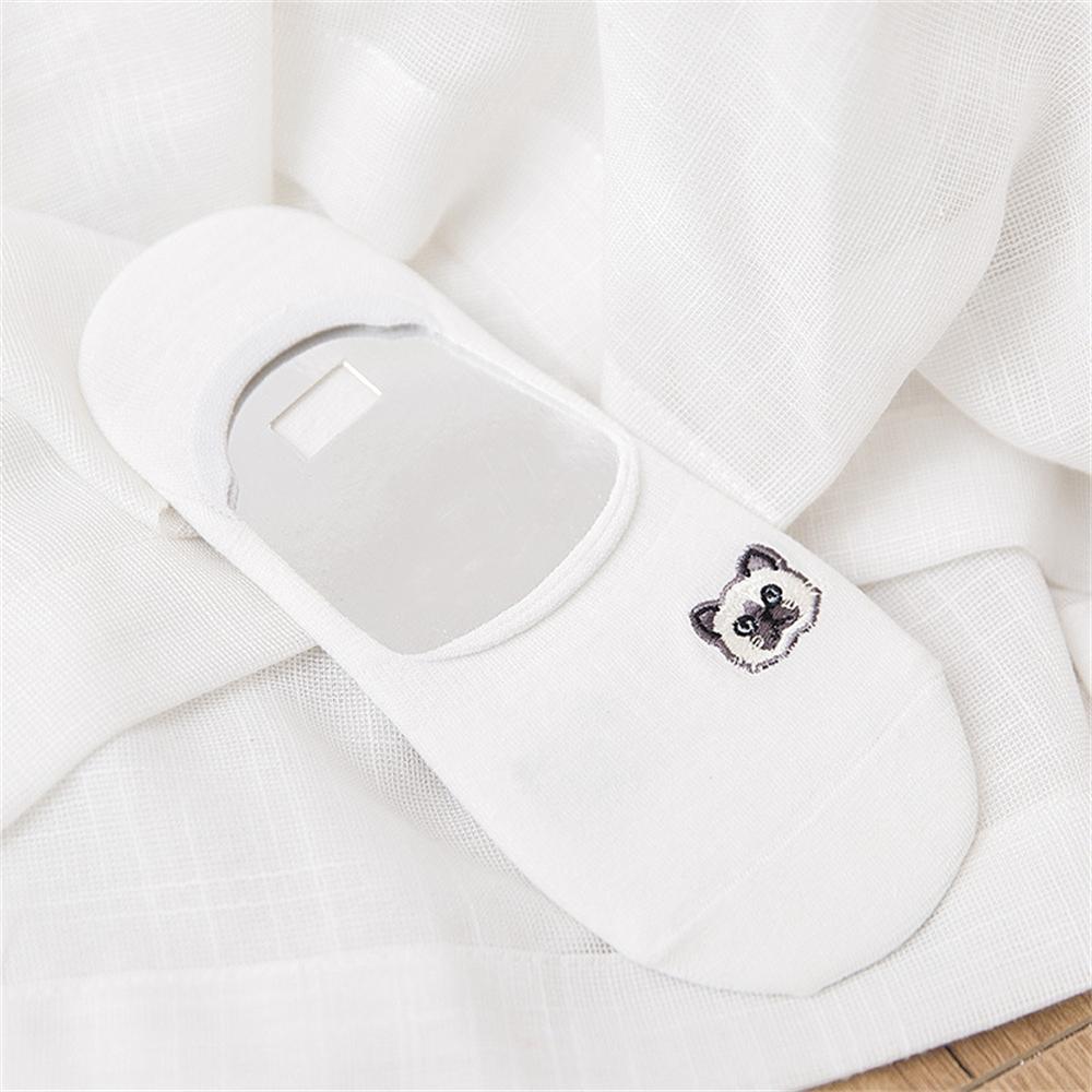 New Girls' Funny Summer Spring Cute Embroidered Kitten Invisible Sokken Cat Claw Footprint Women's Soft Cotton Socks Dropship