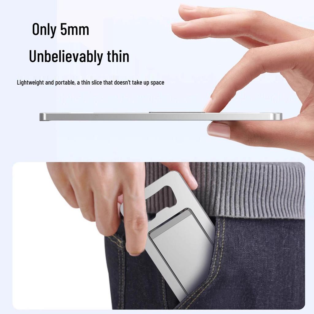 Ultra-Thin Foldable Aluminum Phone and Tablet Stand - Portable, Multi-functional, Universal Holder