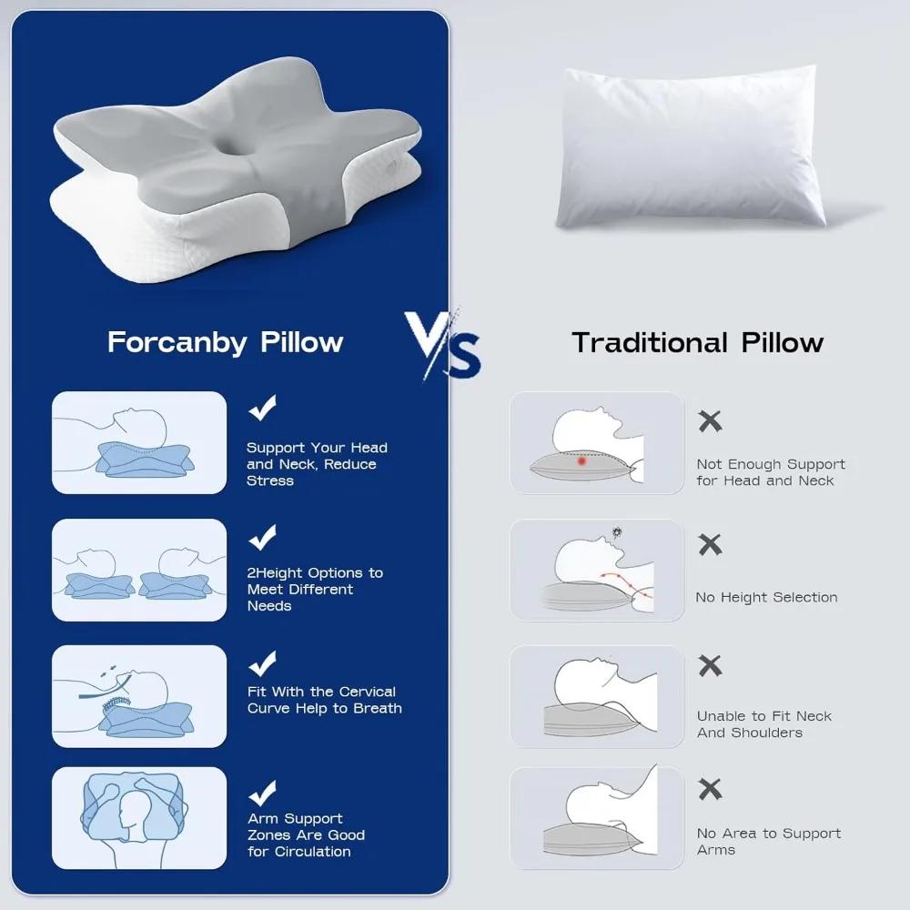 Butterfly Shaped Pillow Pillows Case Memory Breathable Pillowcase Memory Shaped Pillow Rebound Cow Horn Pillow Cervical Pillow