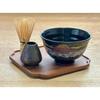 Matcha Bowl Black and Red Fuji L211 3-Piece Set, Design,