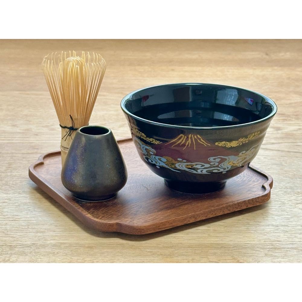 

Matcha Bowl Black and Red Fuji L211 3-Piece Set, Design, чёрный
