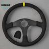 JDM SIBEIKE Racing Suede Steering Wheel Universal Flat Sports Drift Steering Wheel Car Accessories