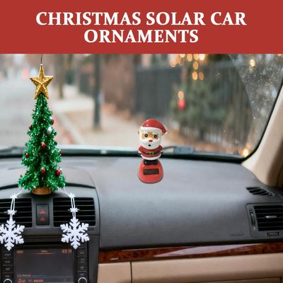 Car Dash Decor Funny Christmas Solar Powered Toys Car Shaking Head Santa Claus Statue For Home Office Party Shelf Indoor Desktop