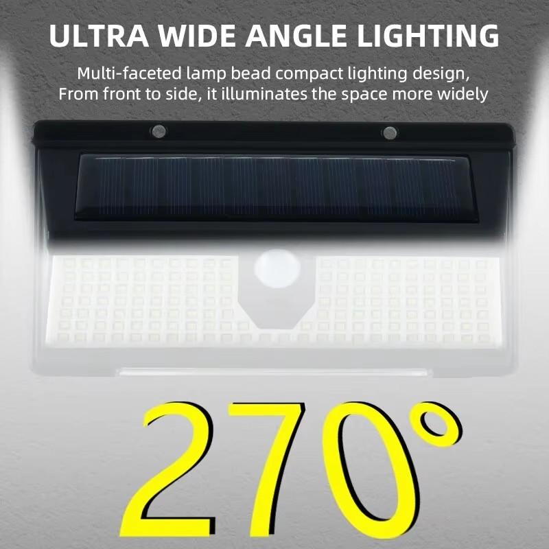 190led Solar Led Light Outdoor Garden Decoration Wall Lamp With 4 Mode IP65 Waterproof Solar Motion Sensor Light For Yard Door
