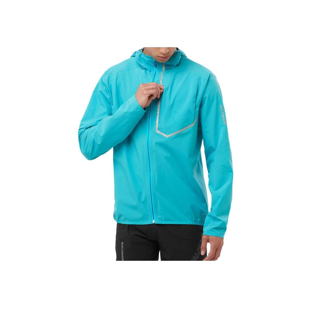 Salomon Bonatti Trail Hooded Solid Long Sleeve Jacket Unisex Jackets Peacock-Blue LC2175200