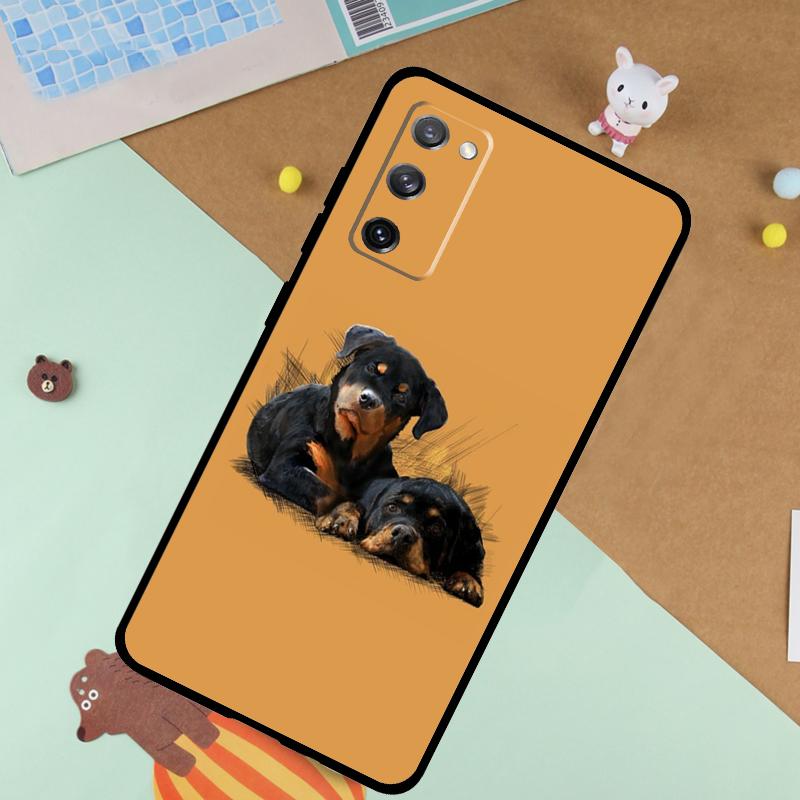 

Cartoon Rottweiler Dog Soft Case For Samsung Galaxy S25 Ultra S9 S10 S20 S22 S21 Plus S23 FE S24 Ultra Funda Cover Galaxy S21 FE