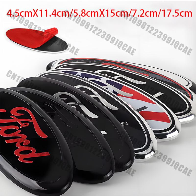 LLC3 For Ford Focus Fiesta Ranger Mondeo Mustang Car Badge Front Grille Rear Trunk Hood Lid Logo Decor Cover Emblem Auto Accessories