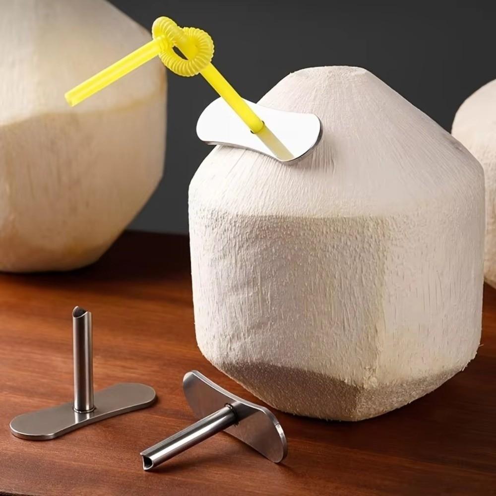 2PCS Stainless Steel Coconut Opener Professional Coconut Shell Remover Coconut Hole Maker Kitchen