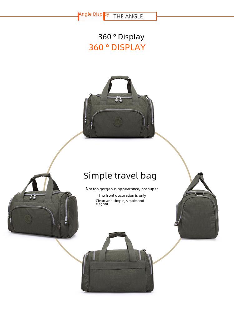 Premium Nylon Travel Bag - Lightweight, Large Capacity, Durable, Dual-Purpose Single-Shoulder Design