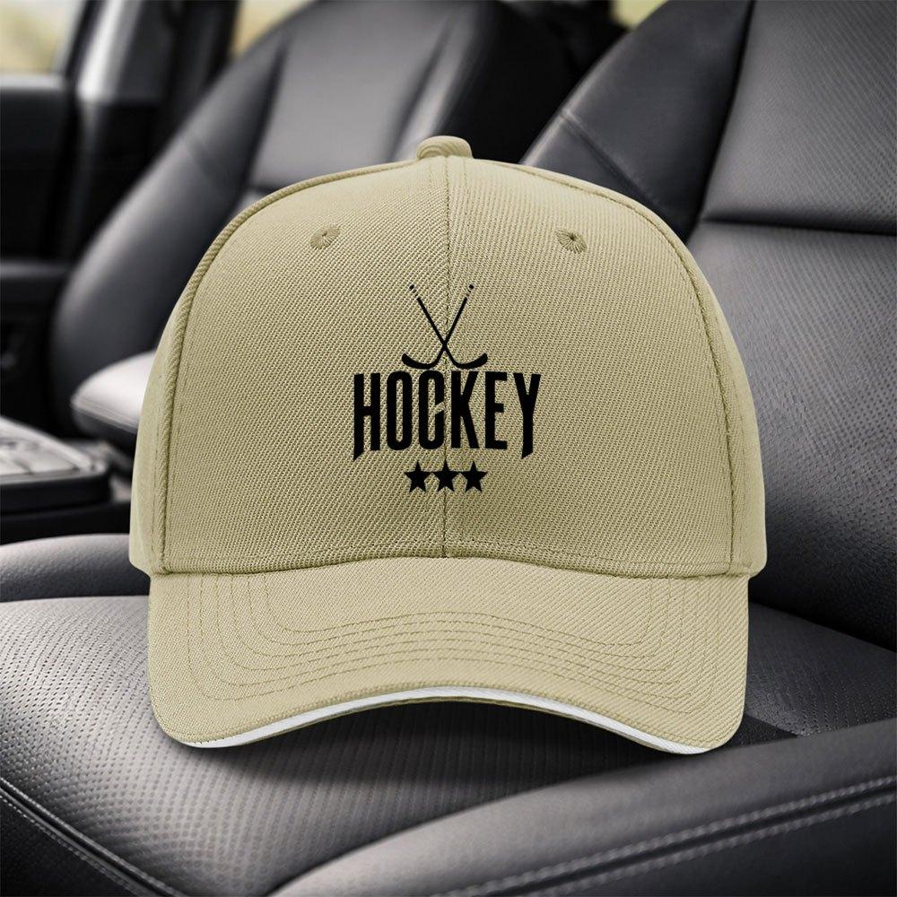 Eishockey Sportdruck Verstellbare Schwarze Baseballkappe Unisex Dad Hat für Reisen Partys Geburtstage Feiertage