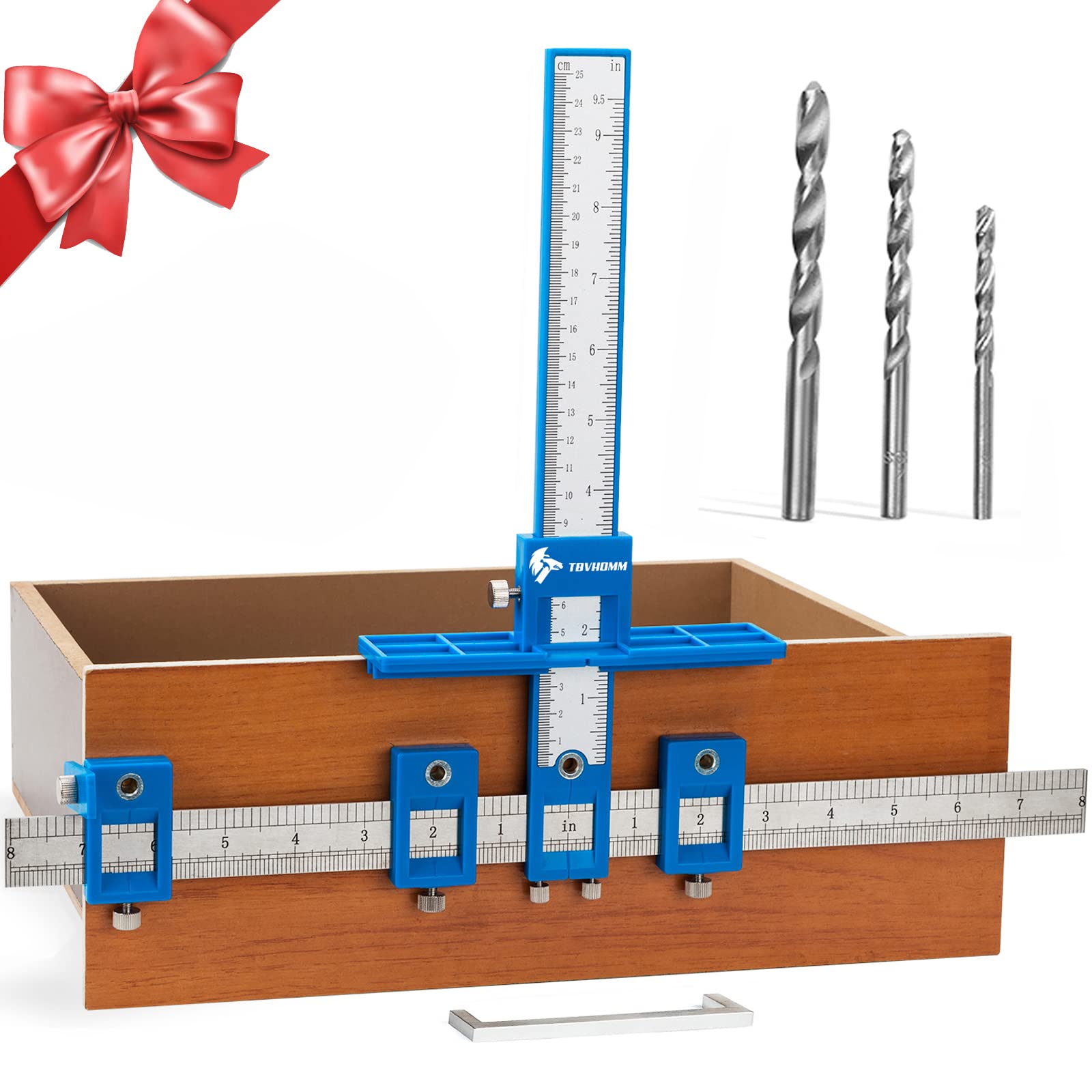 

Cabinet Hardware Jig, Punch Locator Drill Guide, Wood Drill Dowel Guide for Installing Door and Drawer Handles and Pulls, Cabinet Template Tool