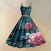 Women's Casual Round Neck Sleeveless Dress with Halloween Print for Party and Daily Wear