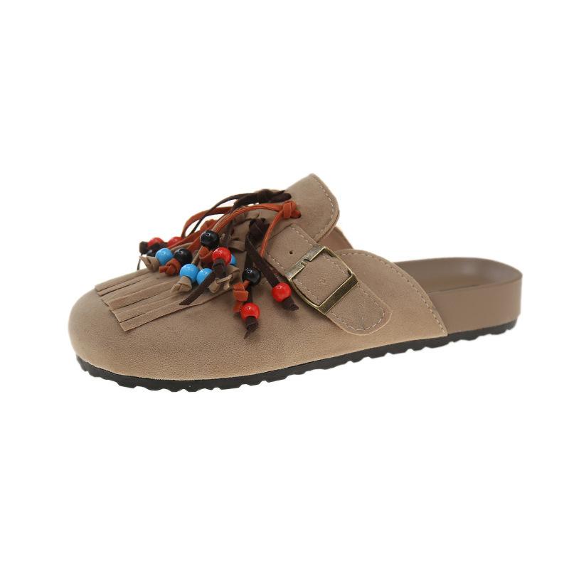 New Casual Versatile Daily Flat Bottom Soft Bottom Baotou Half Tow Famous Style Women's Shoes