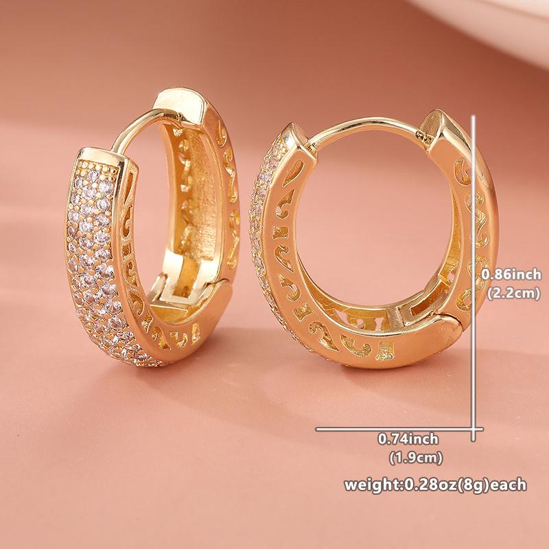 Luxurious Sparkling Synthetic Zircon Design Hoop Earrings for Women's Elegant Jewelry Accessories Perfect Birthday Gifts