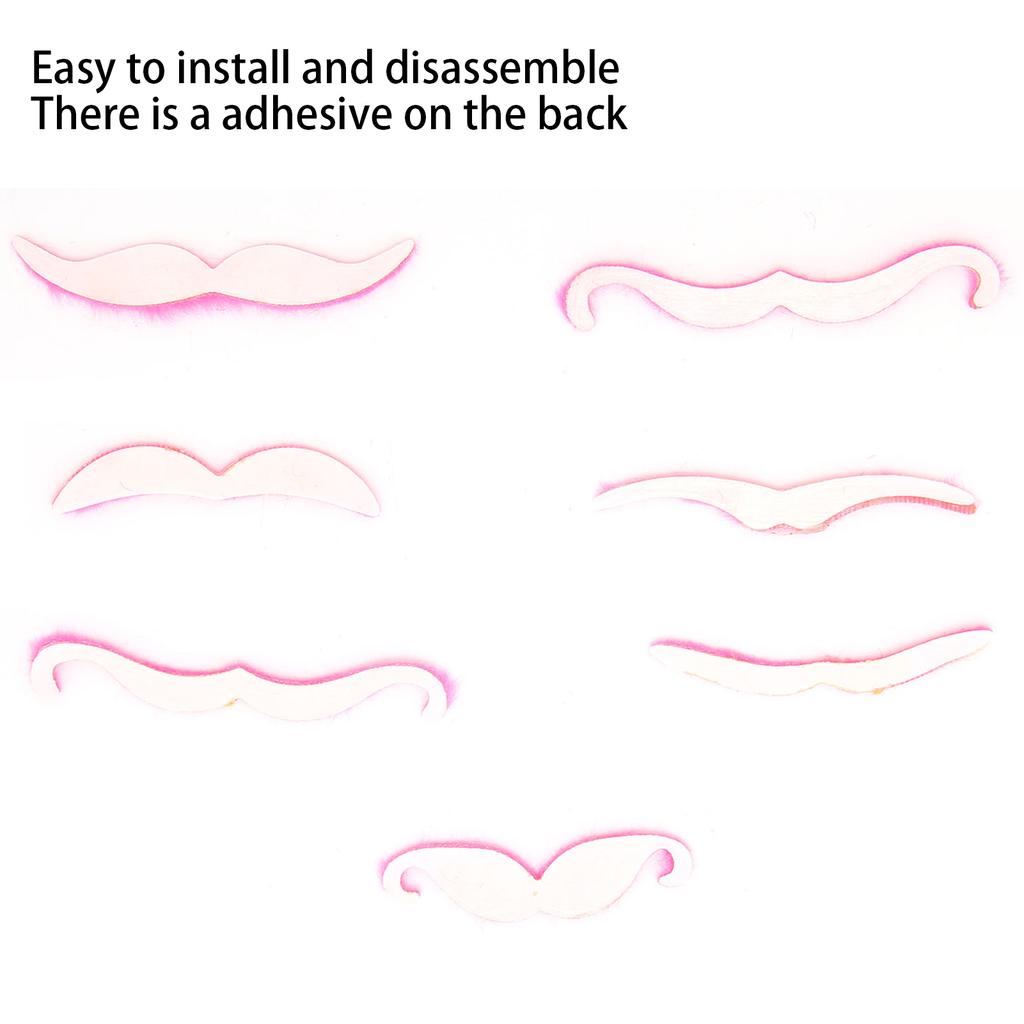 7 ks Falešné kníry Novinka Cosplay Kostým Vousy na Narozeninovou Halloweenskou Párty Růžové