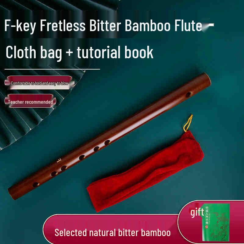 Flauto di Bambù Amaro per Principianti, Adulti e Bambini, Tonalità F o G, Flauto Traverso Entry-Level, Piccolo Strumento Musicale di Nicchia.