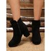 Belt Buckle High-heeled Fashion Boots 2025 Winter New Suede Block-heeled Booties