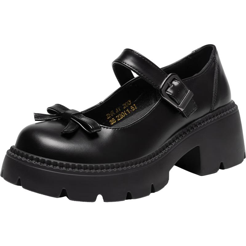 ZHR Women s Retro Platform Mary Jane Shoes with Bow 35